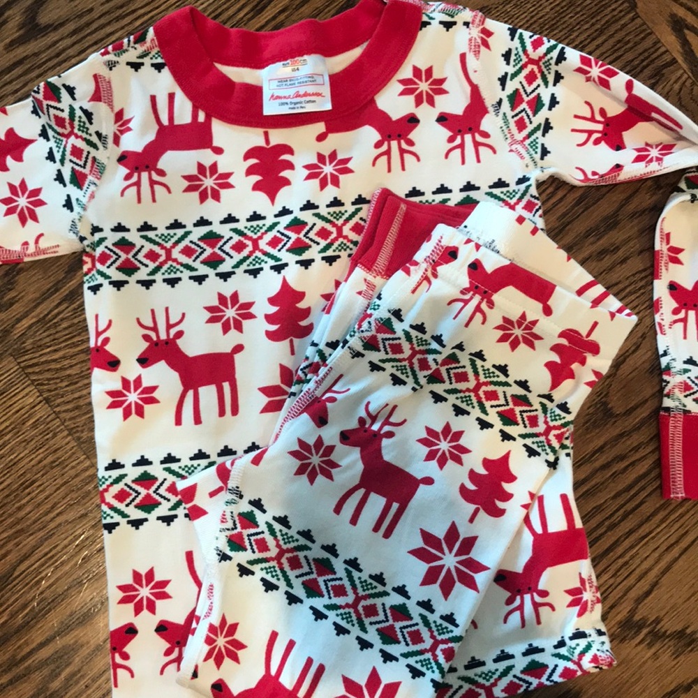 Hanna Andersson reindeer pajamas US4